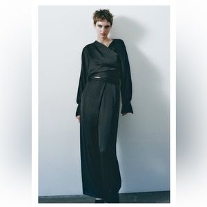 Zara Black Satin Set NWOT